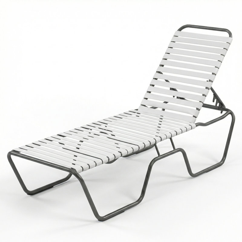 Armless Chaise, White Strap/Anthracite