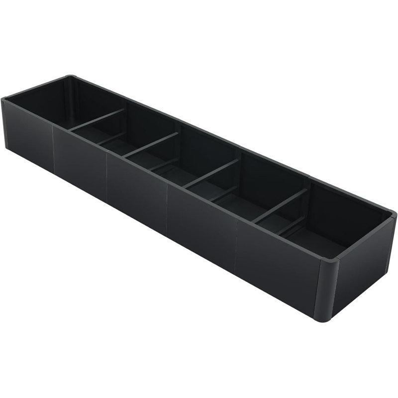 Boîte à fleurs rectangulaire en métal avec trous de drainage 20 à 70 po, ensemble de jardin surélevé Snap-On