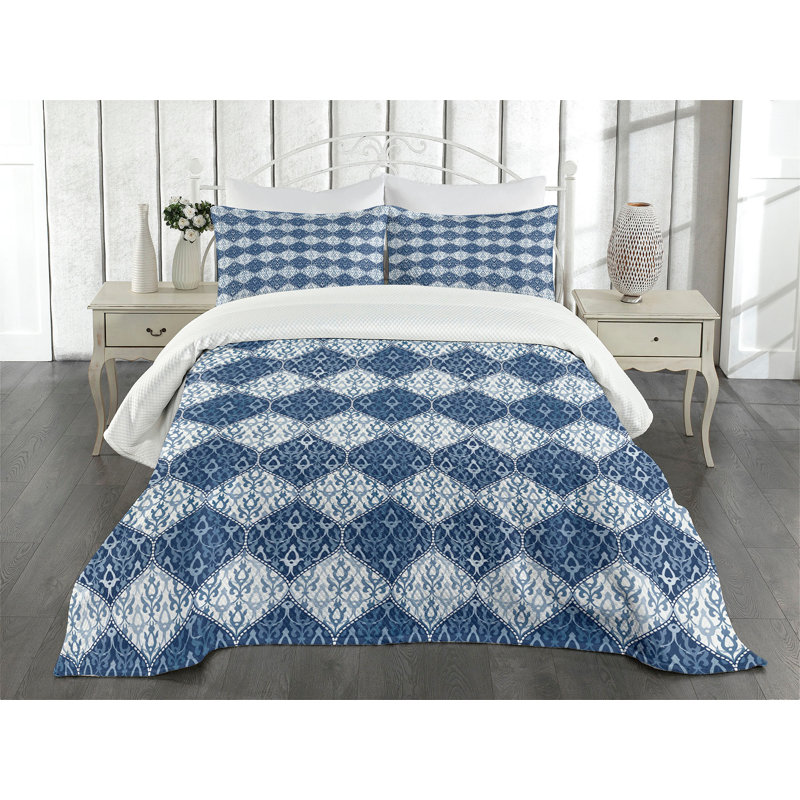Ambesonne Ambesonne Navy Bedspread Oriental Patchwork