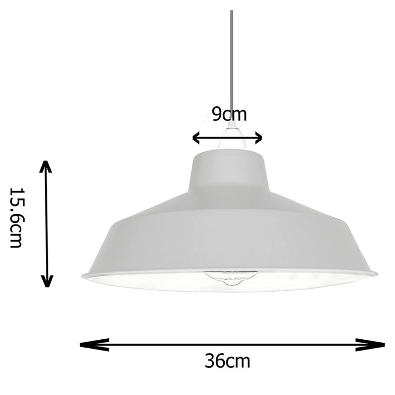 Bowl Pendant Shade ( Screw On ), 15.6cm H x 36cm W x 36cm D, Cream