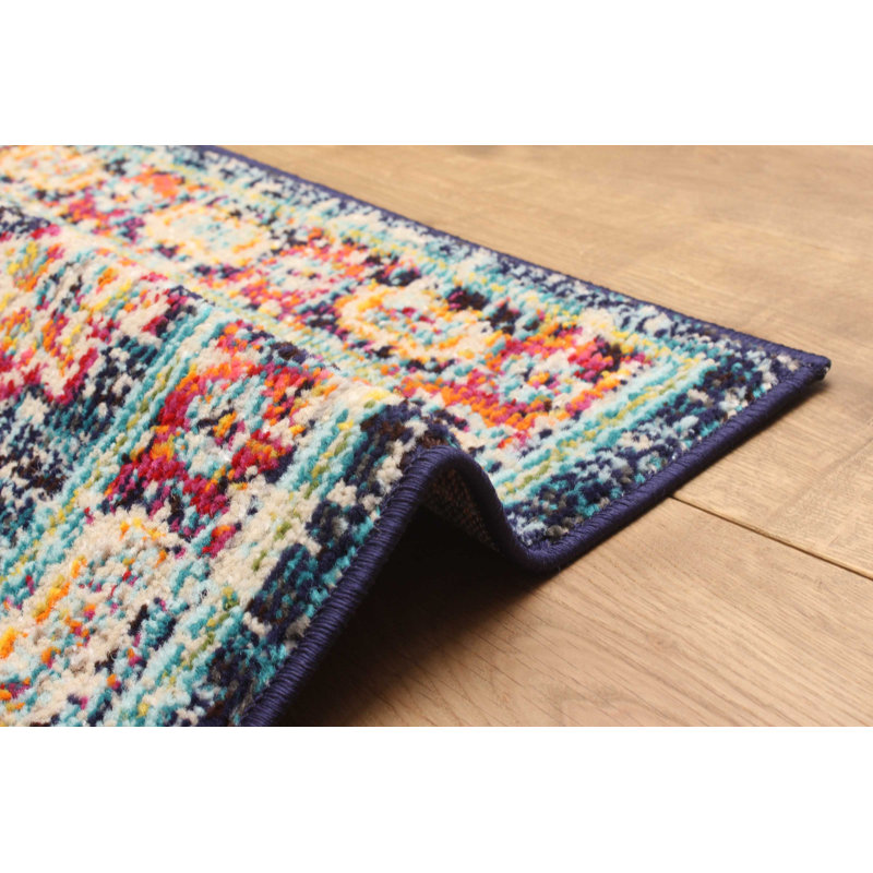 Lotus Navy Rug 2'8" x 8'2", Runner 2'8" x 8'2"