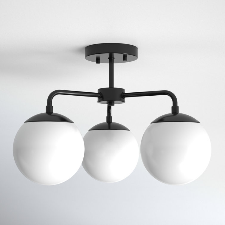 Kobie 3 Light Glass Semi Flush Mount