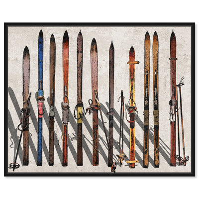 Sports and Teams Vintage Skis - reproduction d'art graphique sur toile