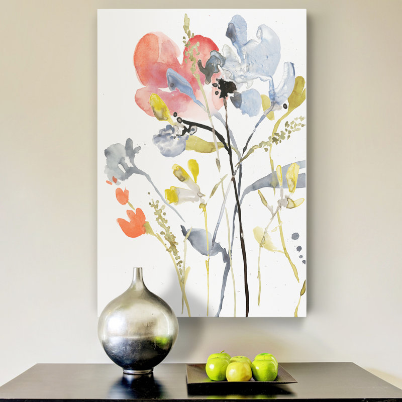 Flower Overlay I' Print on Canvas, 20" H x 16" W x 1" D, Wrapped Canvas
