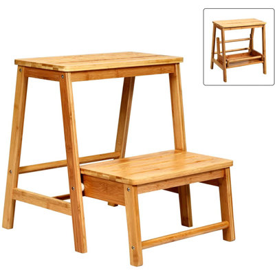 2-stufiger Tritthocker Massey aus Holz