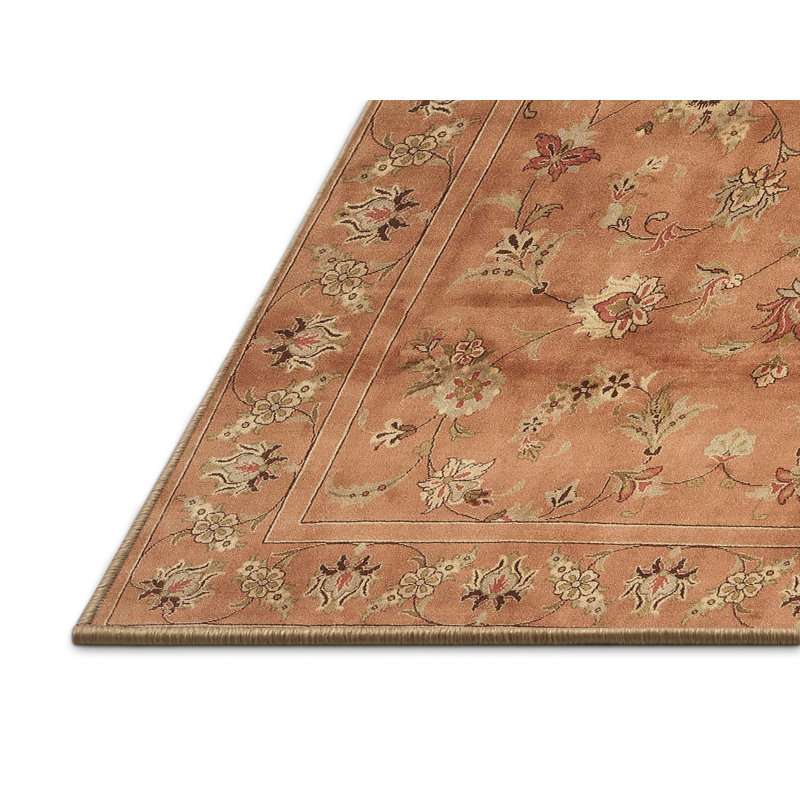 Tapis brun/rouge/vert zone contemporaine, Rectangle 7 pi x 10 pi