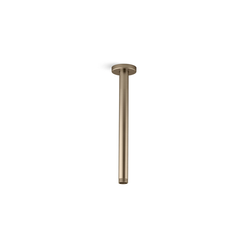 Statement 12 in. Ceiling-Mount Single-Function Rainhead Arm And Flange, Vibrant Brushed Bronze