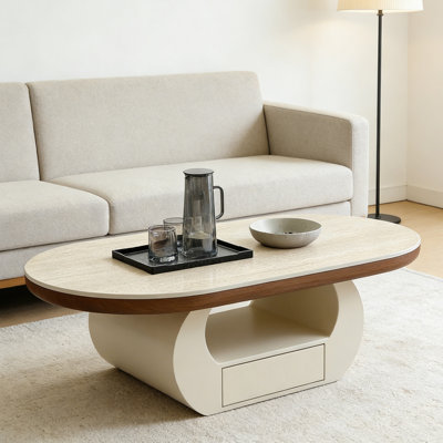 Table basse ovale avec rangement Living