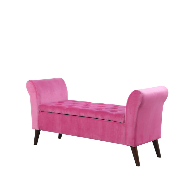 Banc de rangement rembourré Orin, Rose millennial