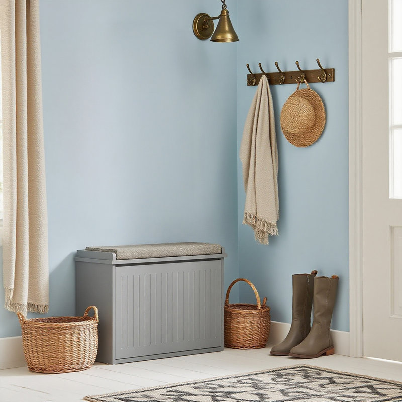 6 Pair Shoe Storage Bench, Grey