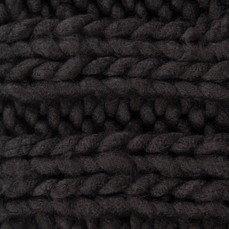 Chunky Knit Throw Blanket, Black