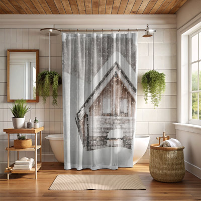 Amber Snow Spots - 1 Piece Premium Shower Curtain