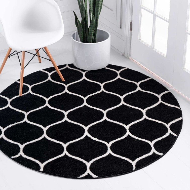 Tapis noir à motif géométrique Bruges