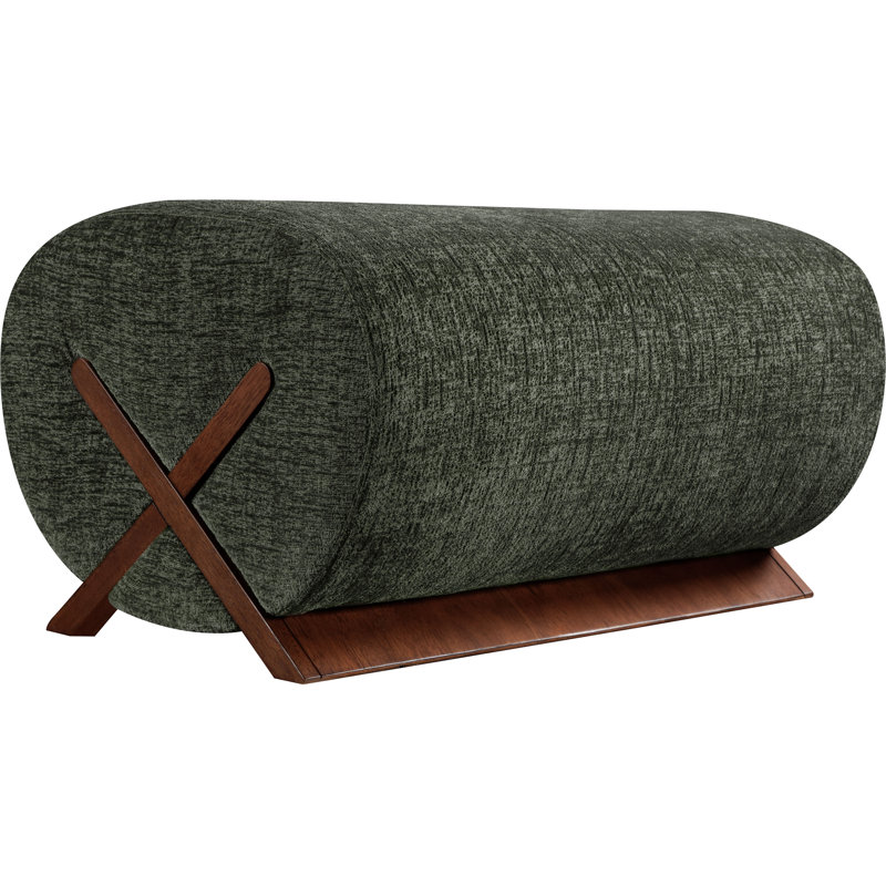 Repose-pieds Akira, Brun noyer, Tissu de polyester vert