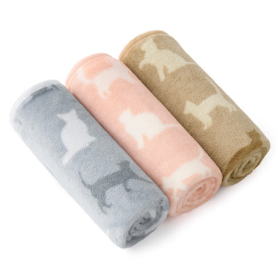 Bedsure 1 Pack 3 Pet Blankets, Super Soft Fluffy Premium Fleece Flannel Portable Throw Dog Blankets for Small Dogs, Printed Cat Puppy Blanket