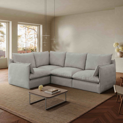 L shape off white closed water proof sofa