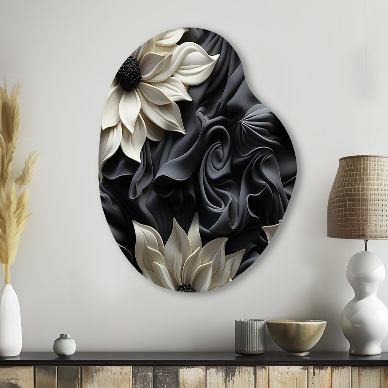 Harbert - Art floral asymétrique en métal en forme de poire, H 38 po x l 28 po x P 1 po
