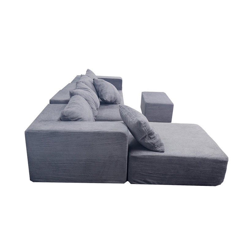 Canapé modulaire convertible convertible en microfibre, Gris antique
