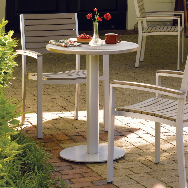 Travira Outdoor Round Bistro Table, Tekwood Vintage, 24" W x 24" L