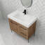 Meuble-lavabo de 36 po avec lavabo en résine, meuble-lavabo autoportant avec porte à fermeture en douceur et tiroirs
