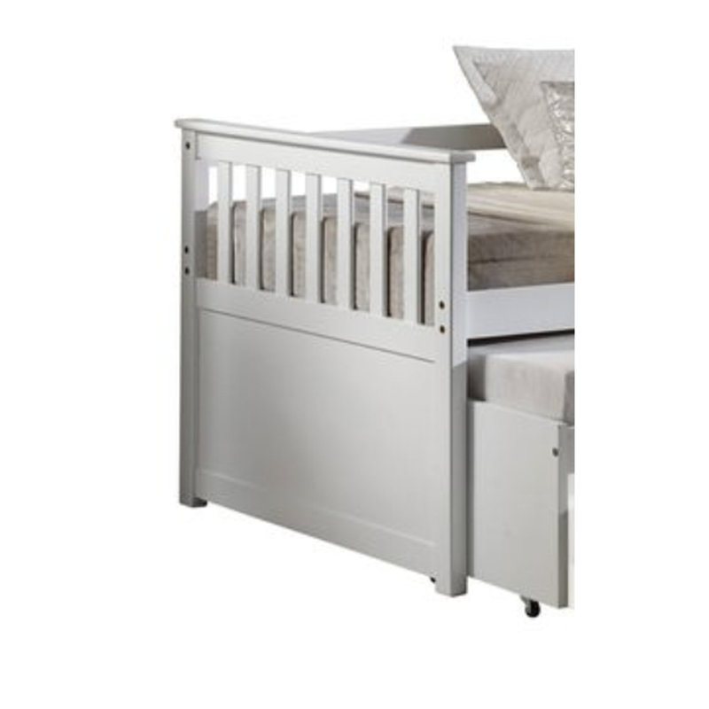 Lit de jour polyvalent blanc, bois de pin massif, capacité de poids de 660 lb avec structure en pin,