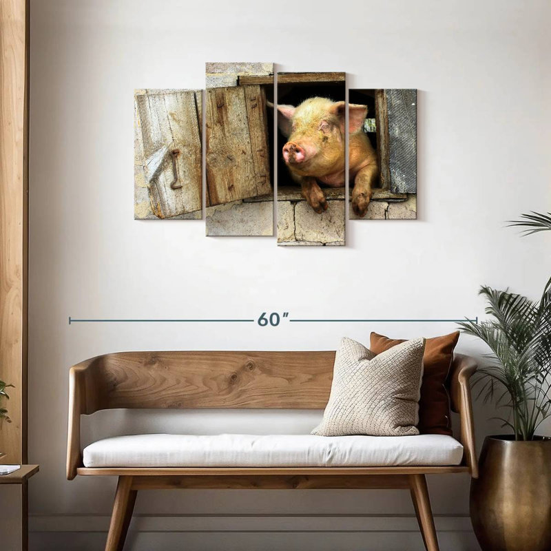 Brampt Smiling Pig, 27" H x 43" W
