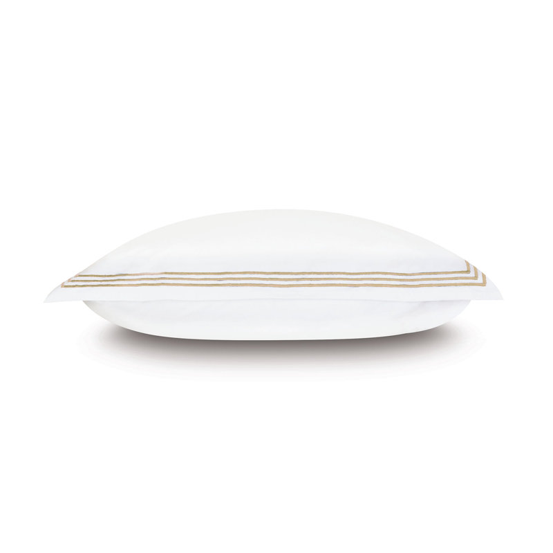 Tessa Cotton Sham Set, White/Bisque, Queen, Multi-stripe