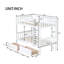 Lit superposé simple en bois d'hévéa simple avec 2 tiroirs, convertible en 2 lits simples, lit superposé simple avec échelle et garde-corps, blanc-1136158303