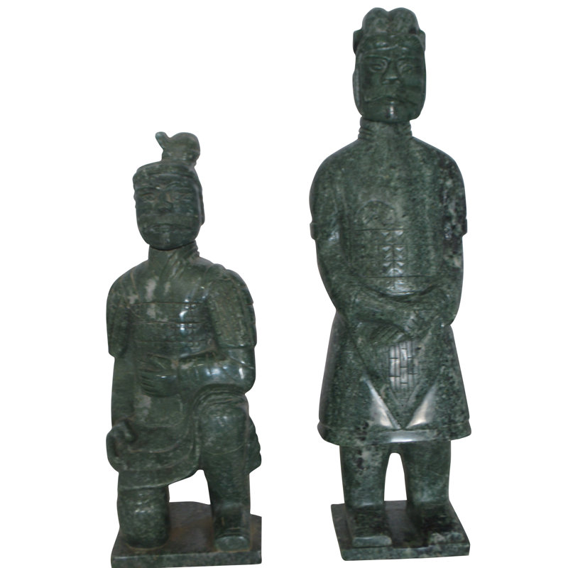 Paire de Guerriers japonais en jade - Taille: L 6 po x l 5 po x H 17 po