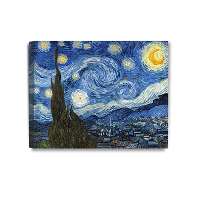 The Starry Night by Vincent Van Gogh - Picture Frame Print on Canvas