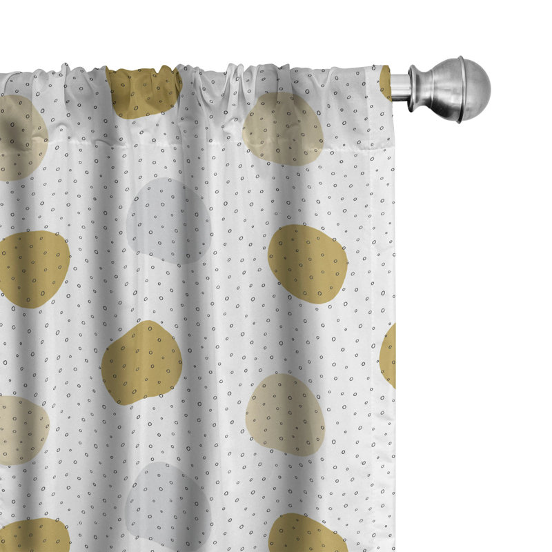 Polka Dots Semi-Sheer Rod Pocket Curtain Panels, 28" W x 84" L