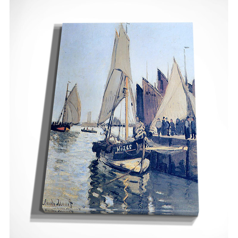 Voilier à Honfleur, impression sur toile tendue, H 18 po x l 27 po x P 1,5 po