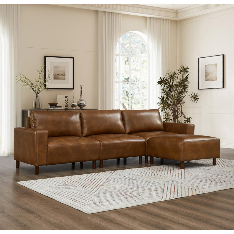 Canapé modulaire Luxury Luxury, Similicuir brun