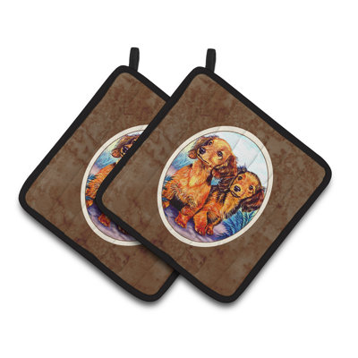 Caroline's Treasures Long Hair Dachshund Polyester Potholder