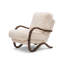 Chaise d'appoint moelleuse de style Mid-Century moderne avec structure en métal courbé bronze brossé, ensemble de 1