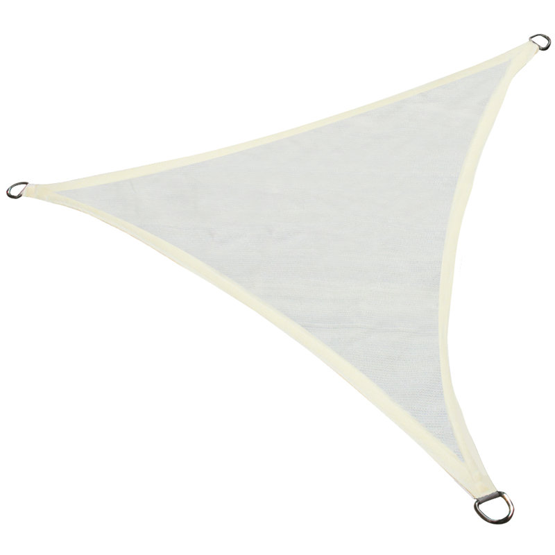 Durain Triangular Sun Shade Sail, Cream, 3.6m W x 3.6m L x 3.6m D