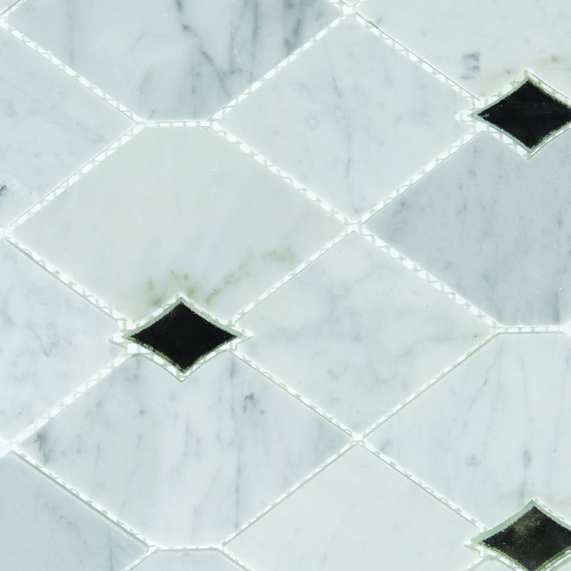 Random Sized Natural Stone Mosaic Wall Tile, Carrara White