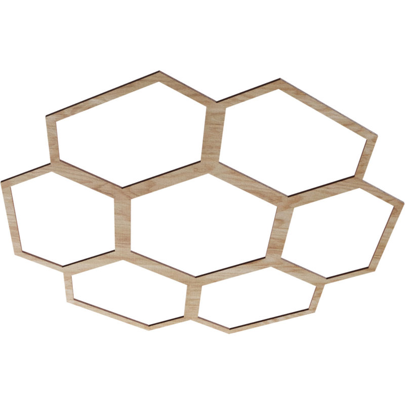 Médaillon de plafond en bois Florin, Chêne rouge, H 40 po x l 40 po x P 0,25 po