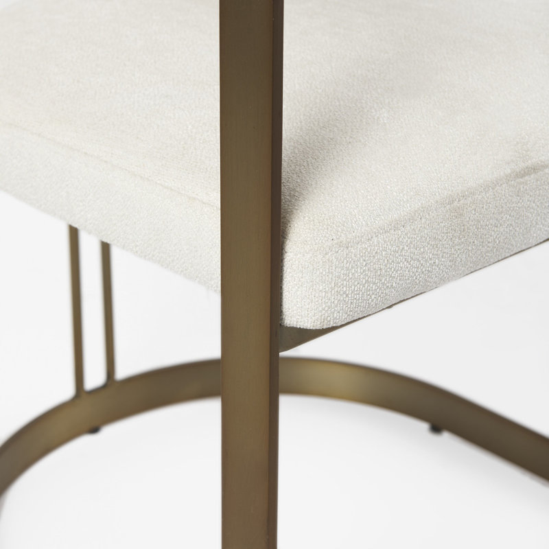 Fauteuil Bradley, Crème, Doré