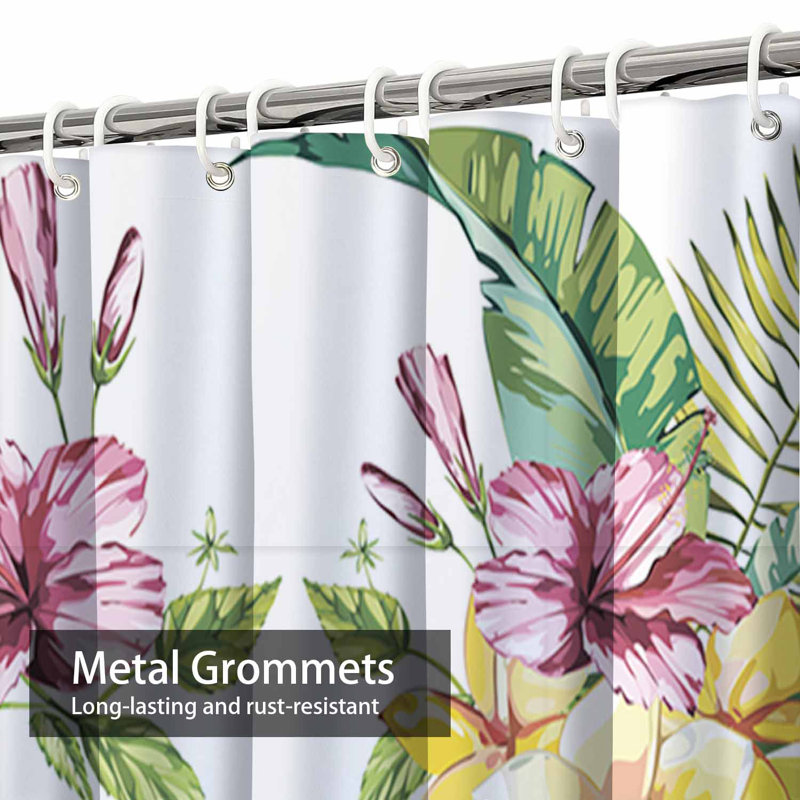 Rideau de douche imperméable Watercolor Leaf Botanical Tropic, L 72 po x l 84 po