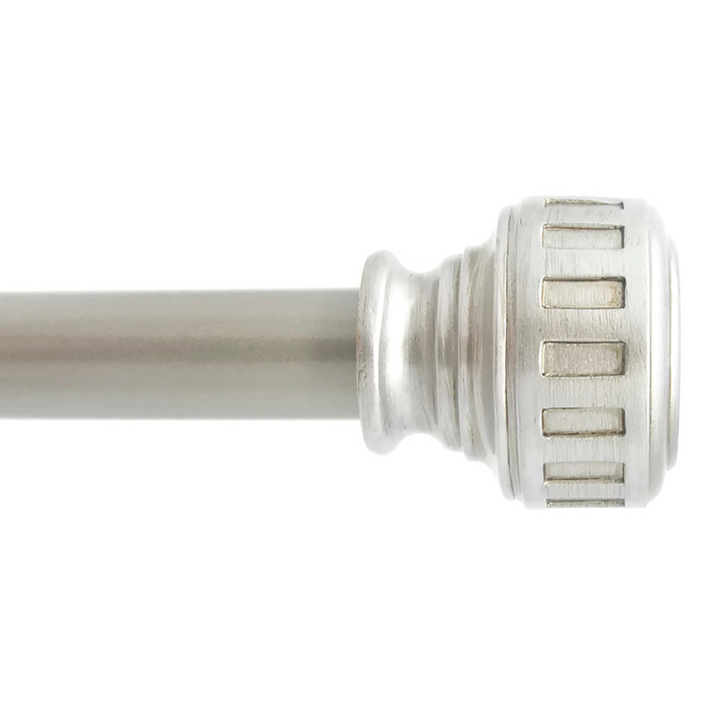 Tringle à rideaux simple réglable 1 po Tulare, H 1 po x l 120 po x P 1 po, Étain
