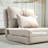 Folding Chair Bed: Adjustable , Beige Linen Fabric, Suitable For Living & Bedroom Flip Area Home Upholstered,