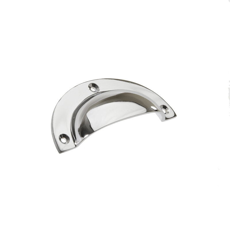 Elis Pull Cup/Bin Handle, Polished Chrome