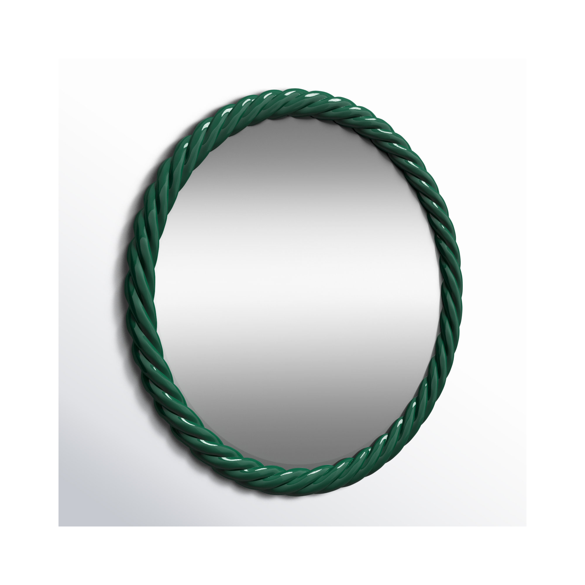 Mara Round Mirror, Hunter Green