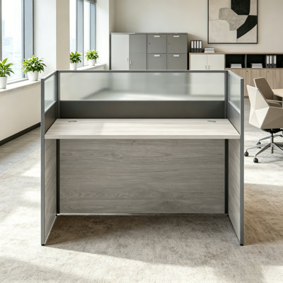 Rectangle 1 Person Office Cubicle Desk,Office Cubicle Workstation, Privacy Partition Desk with Mute Soundproof Panels & Cable Management