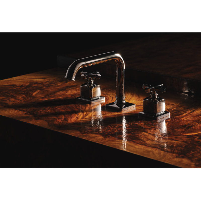 Apothecary Widespread Faucet, Polished Chrome, Cross