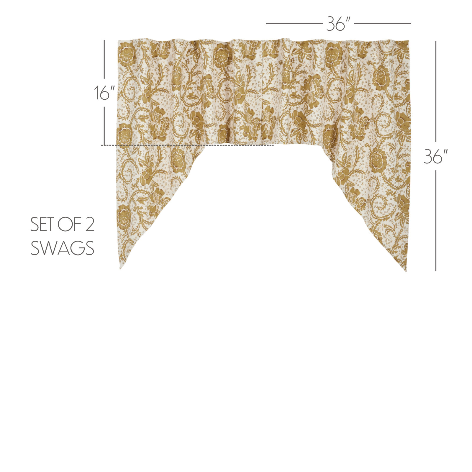 Ayda Gold Floral Swag Set