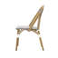 2 chaises de bistro françaises pliantes - structure en aluminium, blanc et gris