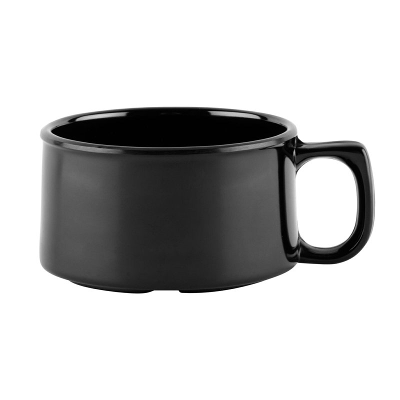 Tasse / tasse à café en mélamine GET, 11 oz, (ensemble de 12), Noir