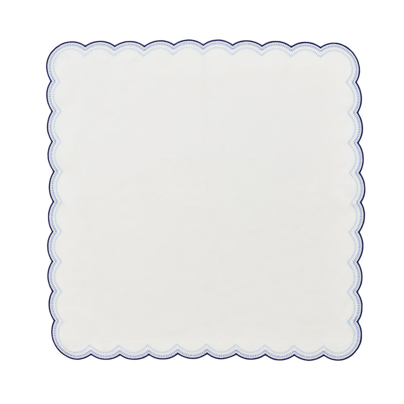 Lune Napkin, White/Navy